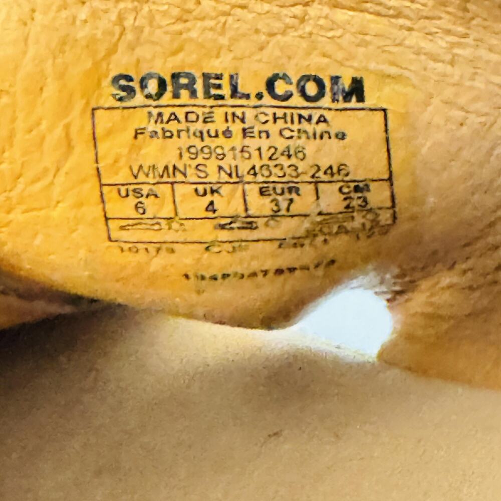 Sorel Sandals Womens 6 Beige Leather Cameron Flatform Mule Wedge Slip On Shoes - Picture 9 of 10